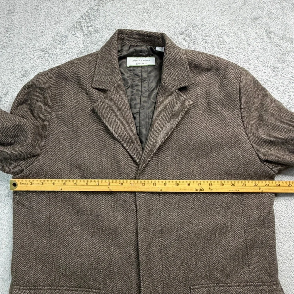 Joseph Abboud Outerwear Mens Large Brown Herringbone 100% Wool Blazer Jacket EUC